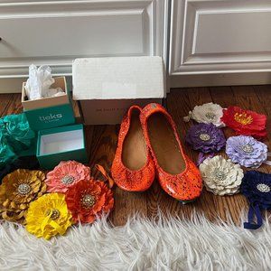 Custom Orange and Black Patent Tieks